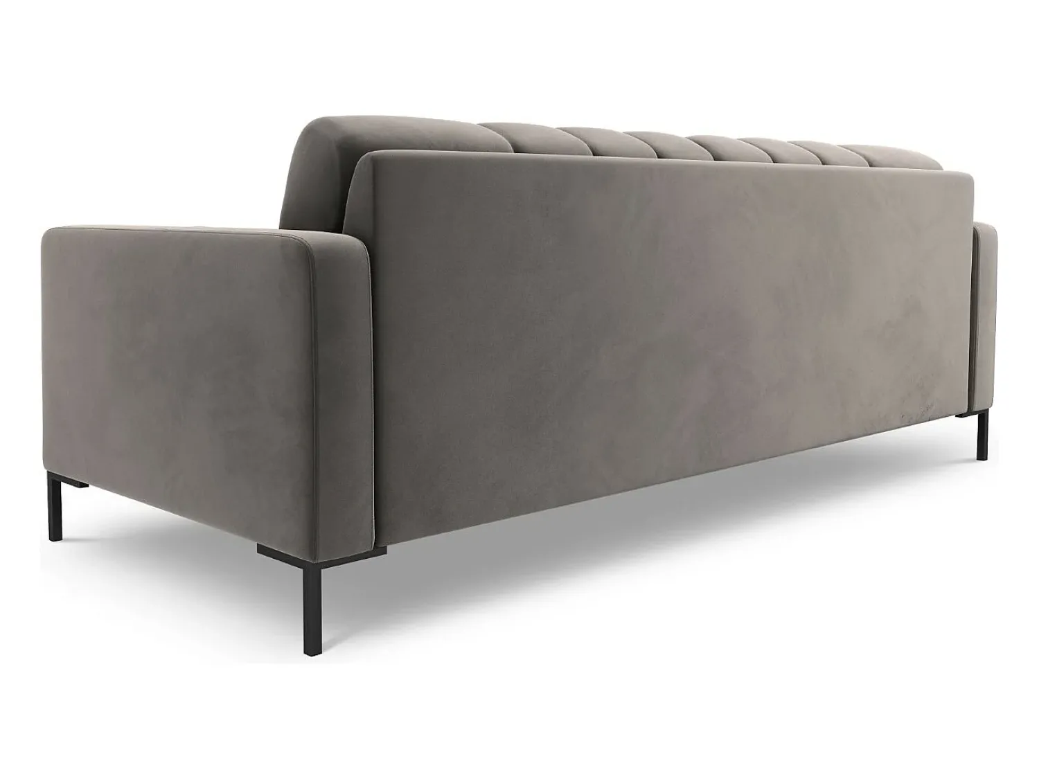 Sofá|Cosmopolitan Design - Sofá "Bali" 4 lugares em veludo cinza claro - 217x92x75cm Cinzento claro