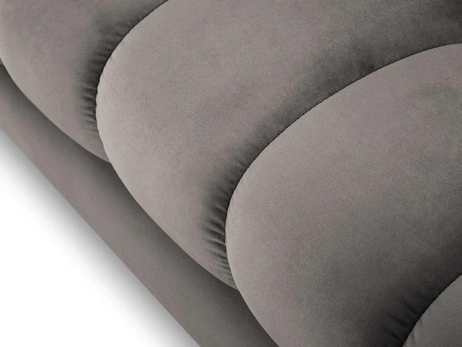 Sofá|Cosmopolitan Design - Sofá "Bali" 4 lugares em veludo cinza claro - 217x92x75cm Cinzento claro