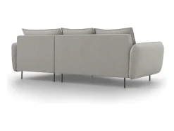 Sofá*Cosmopolitan Design - Sofá de canto direito "Vienna" 5 lugares em tecido estrutural cinza claro - 255x170x95cm Cinzento claro