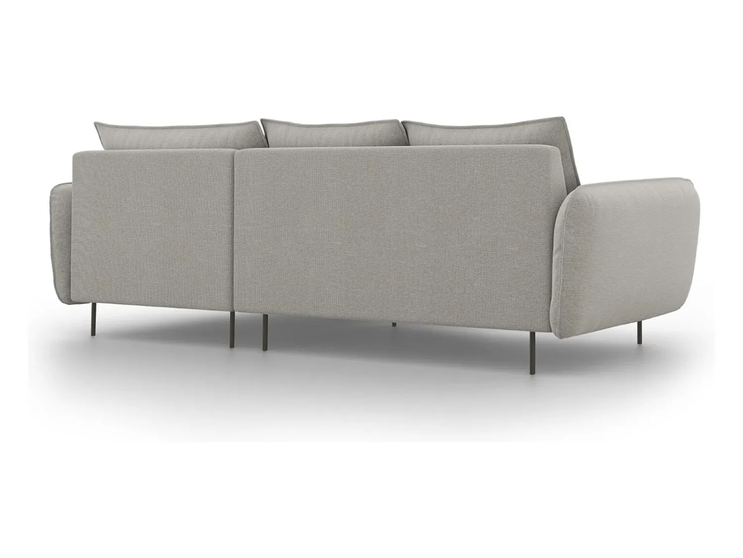 Sofá*Cosmopolitan Design - Sofá de canto direito "Vienna" 5 lugares em tecido estrutural cinza claro - 255x170x95cm Cinzento claro