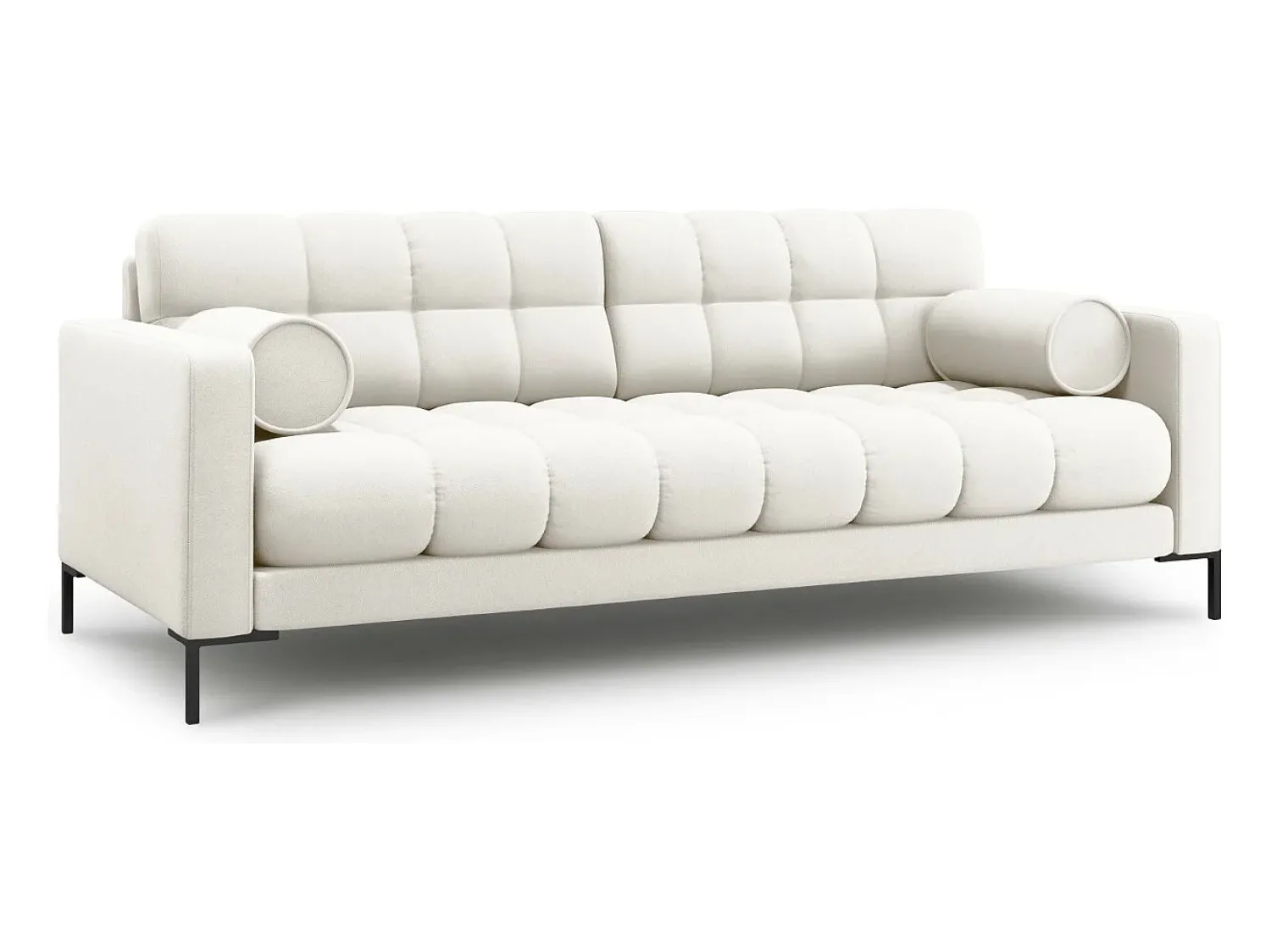 Cosmopolitan Design - Sofá "Bali" 3 lugares em tecido estrutural claro - 177x92x75cm^ Sofá