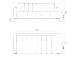 Cosmopolitan Design - Sofá "Bali" 3 lugares em tecido estrutural claro - 177x92x75cm^ Sofá