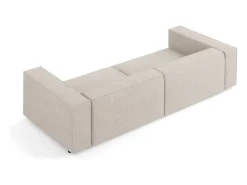 Cosmopolitan Design - Sofá "Arendal" 4 lugares em tecido chenille com efeito canelado escuro - 244x102x70cm Bege