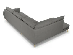 Cosmopolitan Design - Sofá de canto esquerdo "Vienna" 6 lugares em tecido estrutural cinza escuro - 275x185x95cm^ Sofá