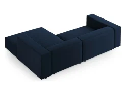 Sofá|Cosmopolitan Design - Sofá de canto direito "Arendal" 3 lugares em veludo azul real - 224x166x70cm Azul escuro