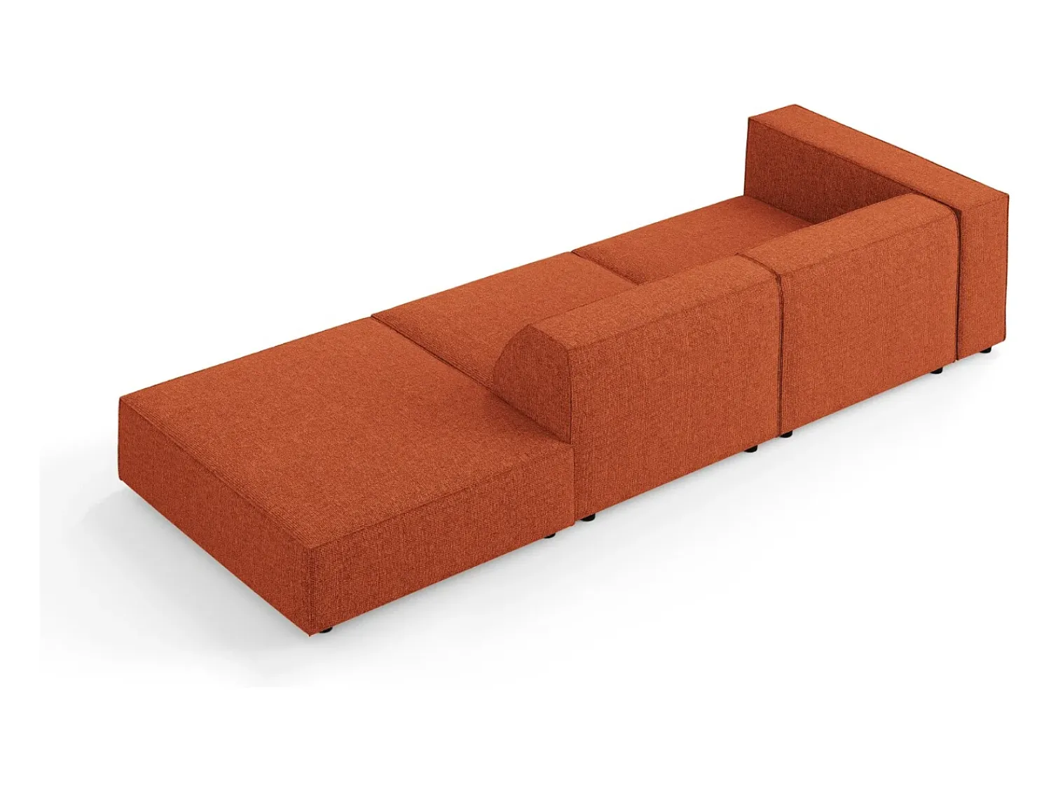 Cosmopolitan Design - Sofá direito "Arendal" 4 lugares em tecido chenille - 262x102x70cm^ Sofá