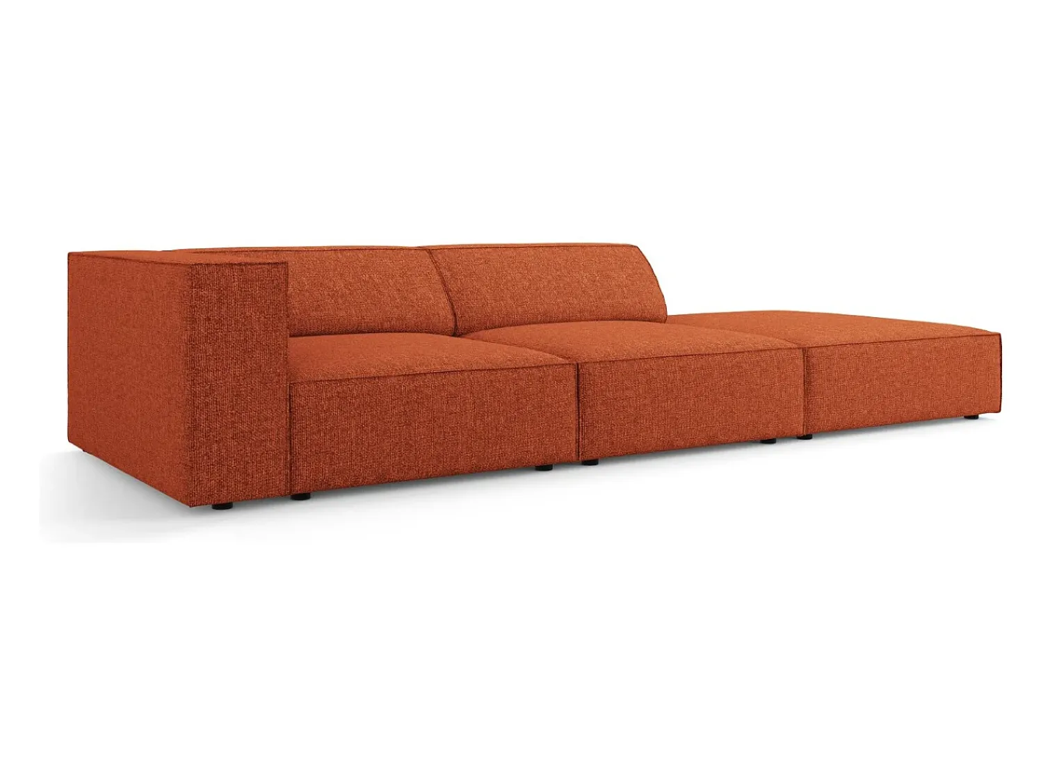Cosmopolitan Design - Sofá direito "Arendal" 4 lugares em tecido chenille - 262x102x70cm^ Sofá