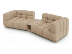 Cosmopolitan Design - Sofá modular "Sky" 2 lugares em veludo areia - 280x148x75cm^ Sofá