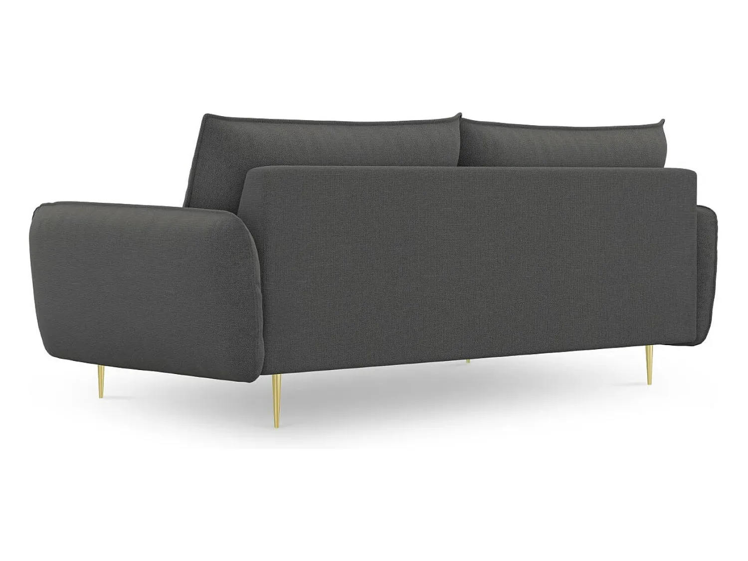 New Cosmopolitan Design - Sofá "Vienna" 4 lugares em tecido estrutural cinza escuro - 230x92x95cm Cinza antracite
