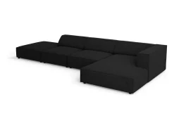 Cosmopolitan Design - Sofá de canto direito "Arendal" 5 lugares em tecido chenille com efeito canelado - 341x166x70cm^ Sofá