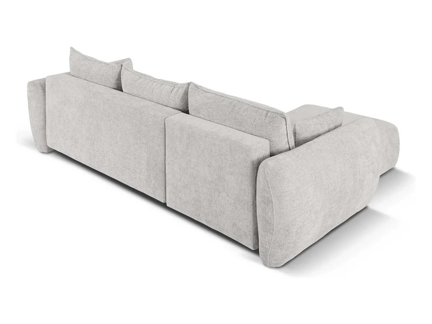Sofá*Cosmopolitan Design - Sofá convertível de canto esquerdo com caixa de arrumação "Matera" 4 lugares em tecido chenille cinza claro - 253x173x86cm Cinzento claro