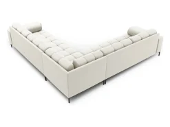 Sofá*Cosmopolitan Design - Sofá de canto simétrico "Bali" 6 lugares em tecido estrutural claro - 256x256x75cm Bege