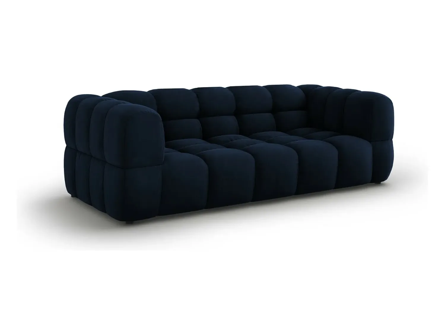 Sofá|Cosmopolitan Design - Sofá "Sky" 3 lugares em veludo azul real - 214x102x75cm Azul escuro