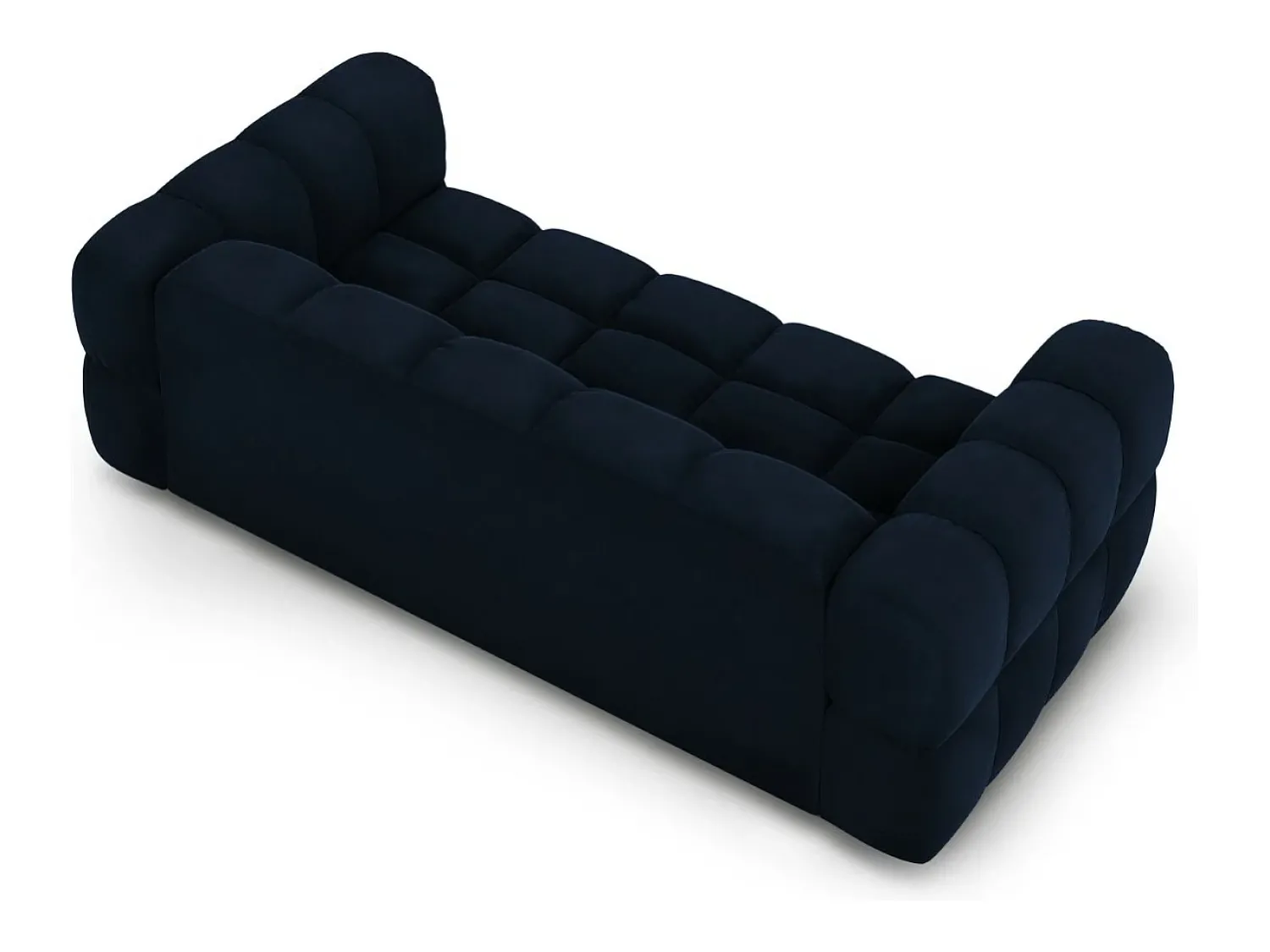 Sofá|Cosmopolitan Design - Sofá "Sky" 3 lugares em veludo azul real - 214x102x75cm Azul escuro