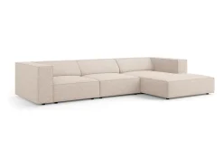 Sofá|Cosmopolitan Design - Sofá de canto direito "Arendal" 4 lugares em tecido chenille - 284x166x70cm Bege