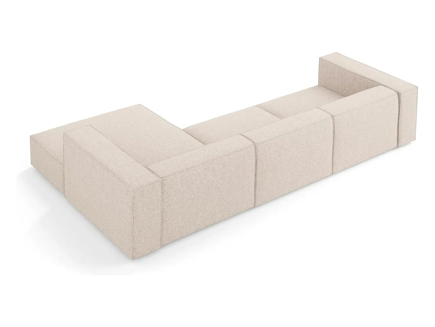 Sofá|Cosmopolitan Design - Sofá de canto direito "Arendal" 4 lugares em tecido chenille - 284x166x70cm Bege