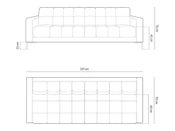 Cosmopolitan Design - Sofá "Bali" 4 lugares em tecido estrutural - 217x92x75cm^ Sofá