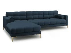 Sofá|Cosmopolitan Design - Sofá de canto esquerdo "Bali" 5 lugares em tecido estrutural - 293x185x75cm Azul
