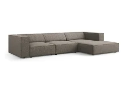 Cosmopolitan Design - Sofá de canto direito "Arendal" 4 lugares em tecido chenille cinza - 284x166x70cm^ Sofá