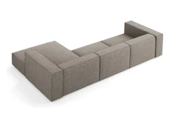 Cosmopolitan Design - Sofá de canto direito "Arendal" 4 lugares em tecido chenille cinza - 284x166x70cm^ Sofá