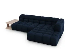 Clearance Cosmopolitan Design - Sofá modular de canto direito "Sky" 4 lugares em veludo azul real - 297x162x75cm Azul escuro
