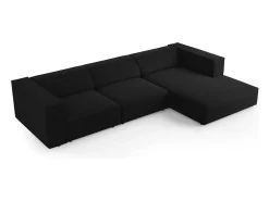 Hot Cosmopolitan Design - Sofá de canto direito "Arendal" 4 lugares em veludo - 284x166x70cm Preto