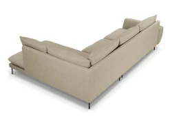 Clearance Cosmopolitan Design - Sofá de canto direito "Vienna" 6 lugares em tecido estrutural - 275x185x95cm Bege
