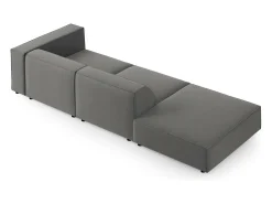 Sofá|Cosmopolitan Design - Sofá esquerdo "Arendal" 4 lugares em veludo cimento - 262x102x70cm Cinzento