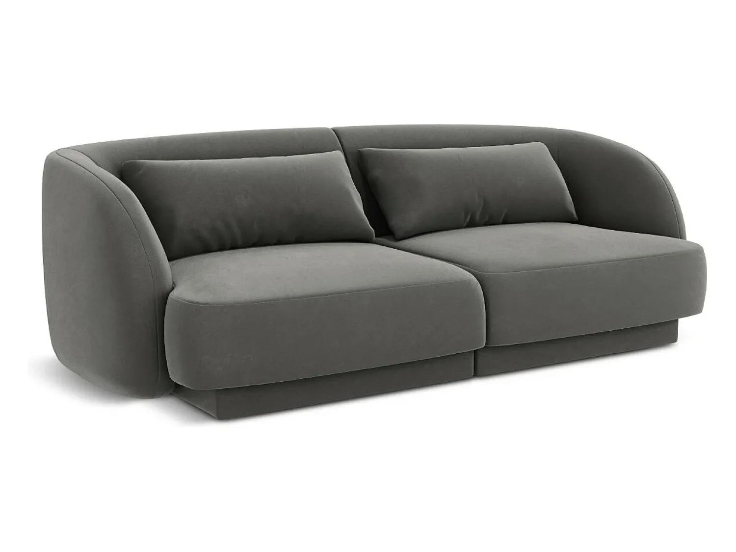 Sofá*Cosmopolitan Design - Sofá "Tulum" 2 lugares em veludo cinza claro - 180x90x70cm Cinzento claro