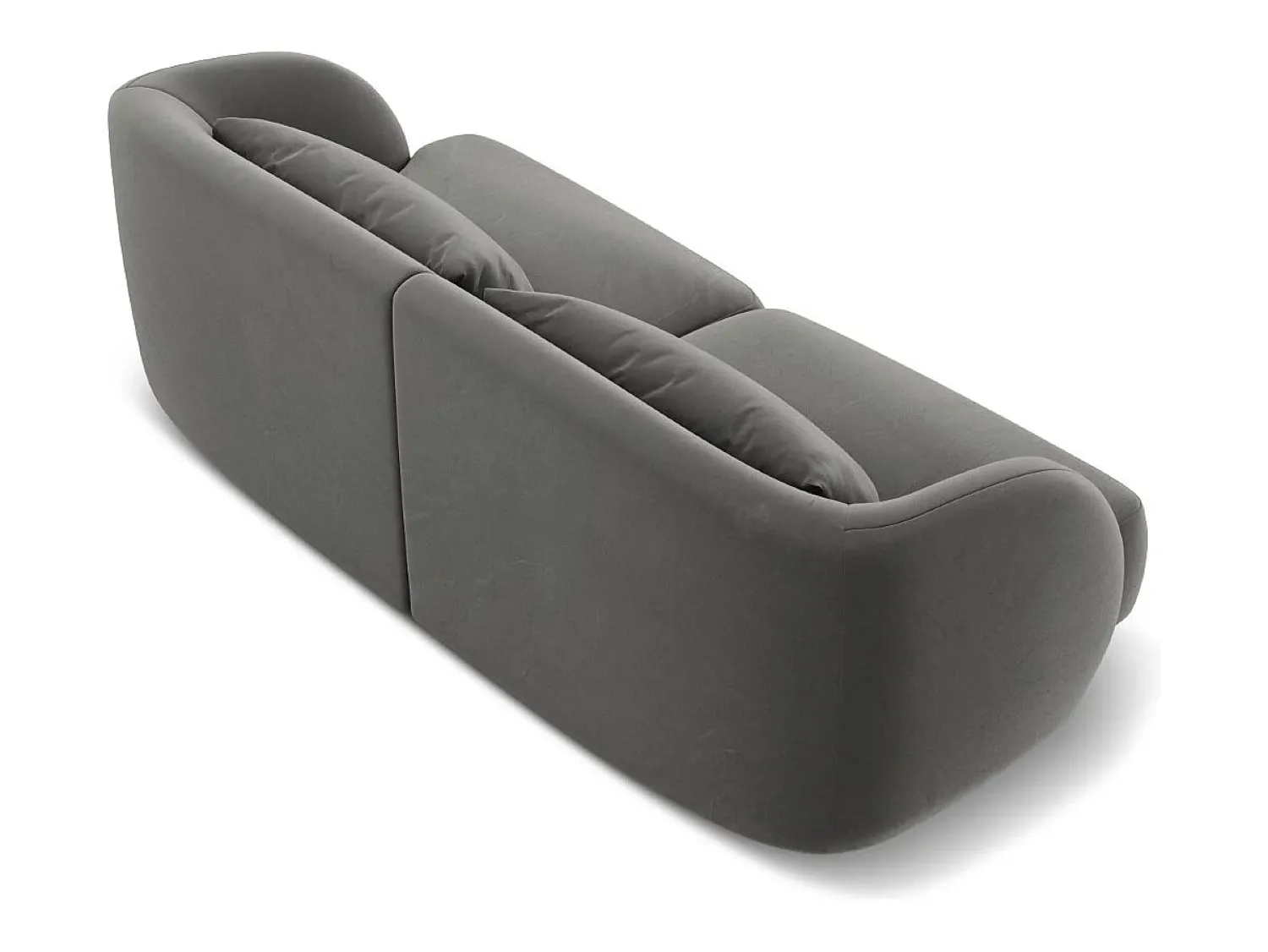 Sofá*Cosmopolitan Design - Sofá "Tulum" 2 lugares em veludo cinza claro - 180x90x70cm Cinzento claro