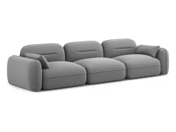 Sofá*Cosmopolitan Design - Sofá modular "Sydney" 4 lugares em veludo cinza claro - 320x90x70cm Cinzento claro
