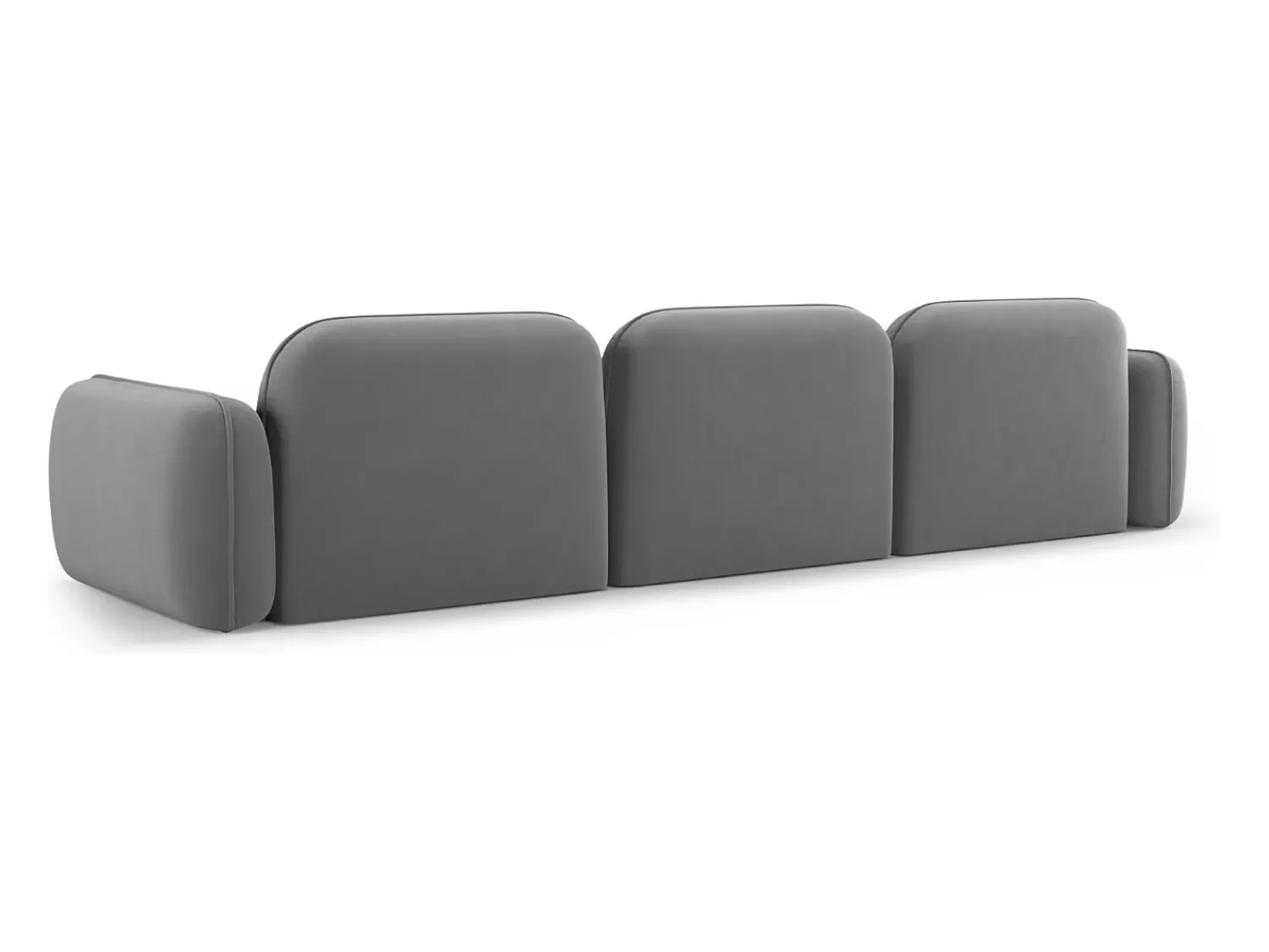 Sofá*Cosmopolitan Design - Sofá modular "Sydney" 4 lugares em veludo cinza claro - 320x90x70cm Cinzento claro