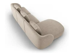 Sofá|Cosmopolitan Design - Sofá de canto esquerdo "Tulum" 4 lugares em tecido chenille - 255x156x70cm Bege