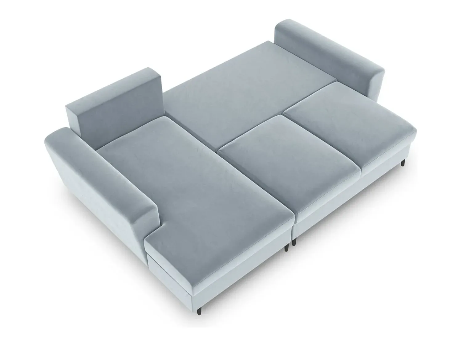 Cosmopolitan Design - Sofá convertível de canto esquerdo com caixa de arrumação "Kyoto" 4 lugares em veludo - 241x145x88cm^ Sofá