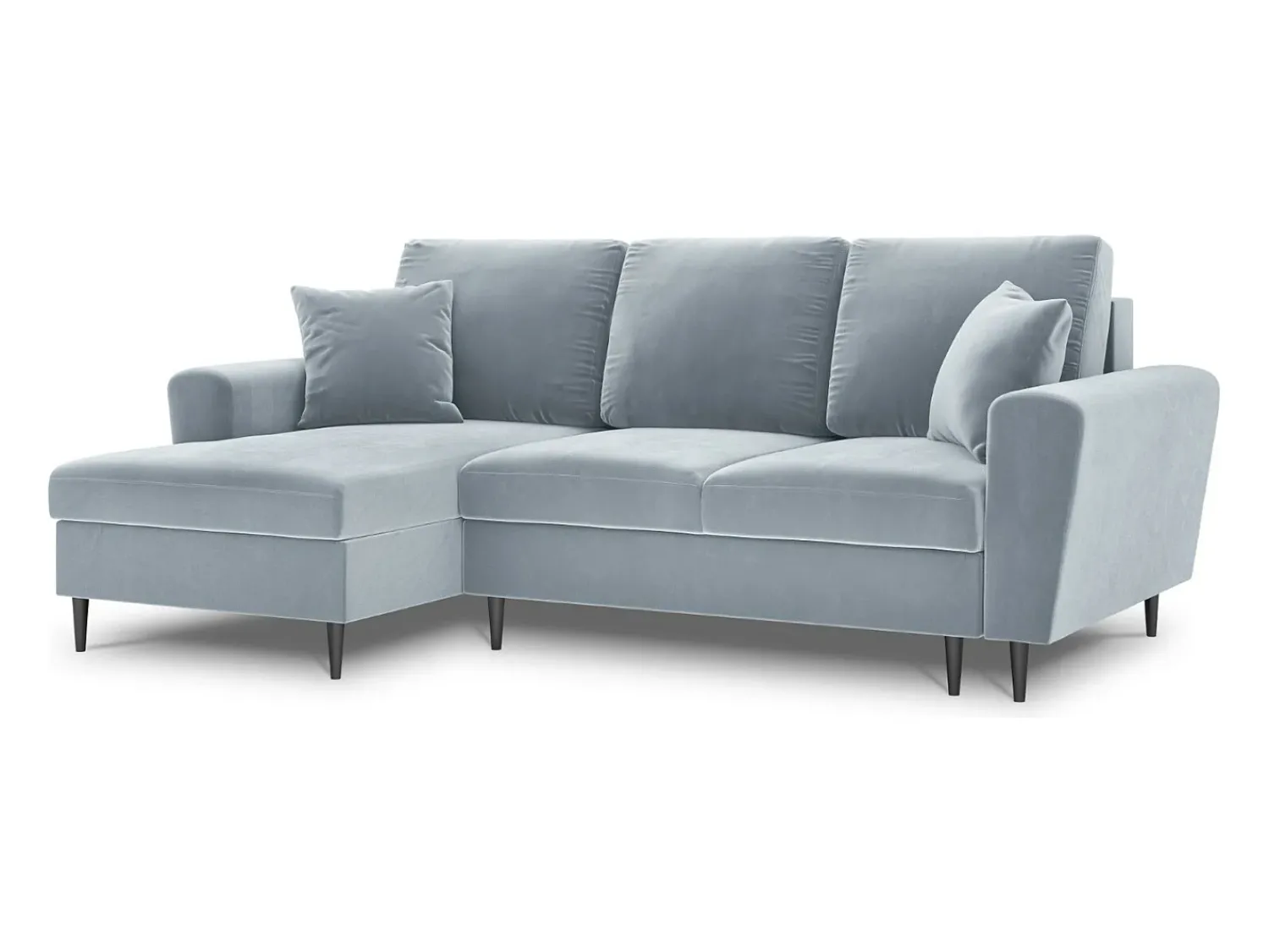 Cosmopolitan Design - Sofá convertível de canto esquerdo com caixa de arrumação "Kyoto" 4 lugares em veludo - 241x145x88cm^ Sofá