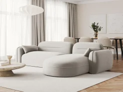 Cosmopolitan Design - Sofá modular de canto direito "Sydney" 4 lugares em veludo claro - 275x165x70cm^ Sofá