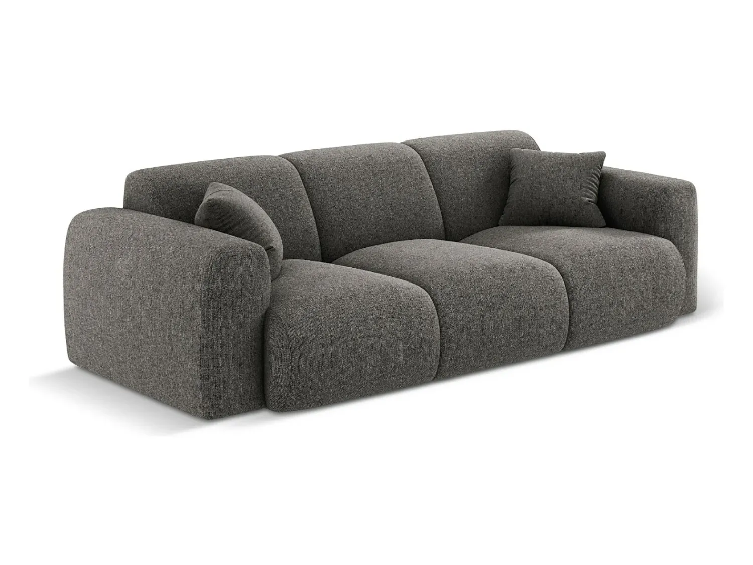 Sofá*Cosmopolitan Design - Sofá "Nolio" 3 lugares em tecido chenille cinza - 235x95x72cm Cinzento