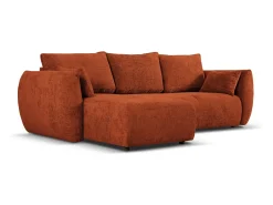 Cosmopolitan Design - Sofá convertível de canto esquerdo com caixa de arrumação "Matera" 4 lugares em tecido chenille - 253x173x86cm^ Sofá