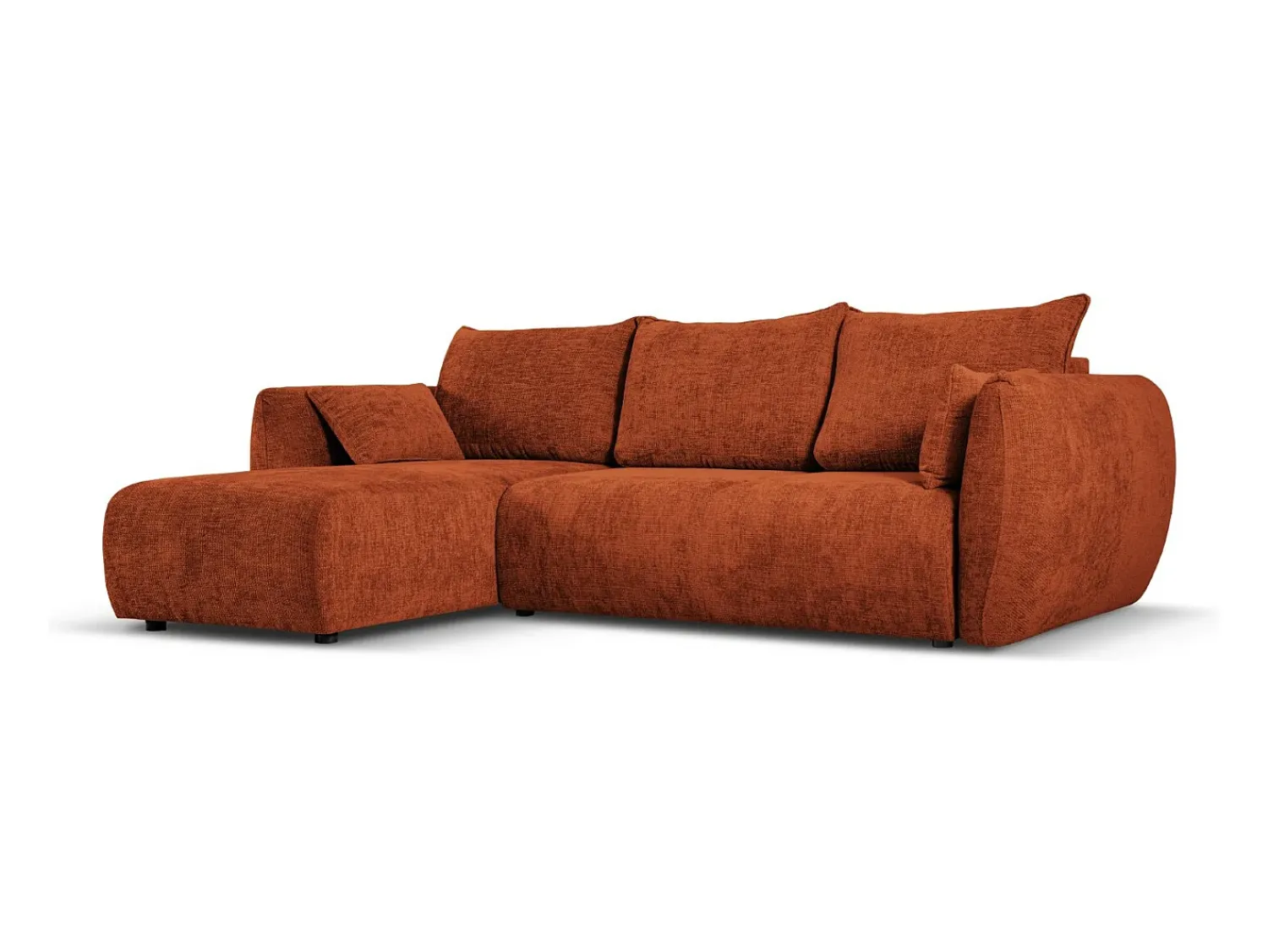 Cosmopolitan Design - Sofá convertível de canto esquerdo com caixa de arrumação "Matera" 4 lugares em tecido chenille - 253x173x86cm^ Sofá