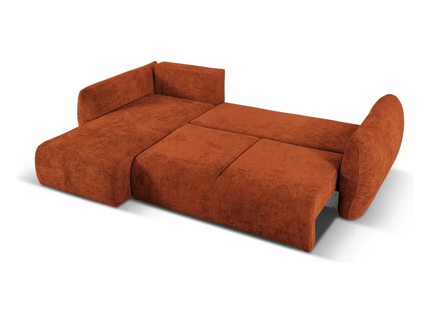 Cosmopolitan Design - Sofá convertível de canto esquerdo com caixa de arrumação "Matera" 4 lugares em tecido chenille - 253x173x86cm^ Sofá