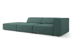 Sofá|Cosmopolitan Design - Sofá esquerdo "Arendal" 4 lugares em tecido chenille petróleo - 262x102x70cm Verde esmeralda