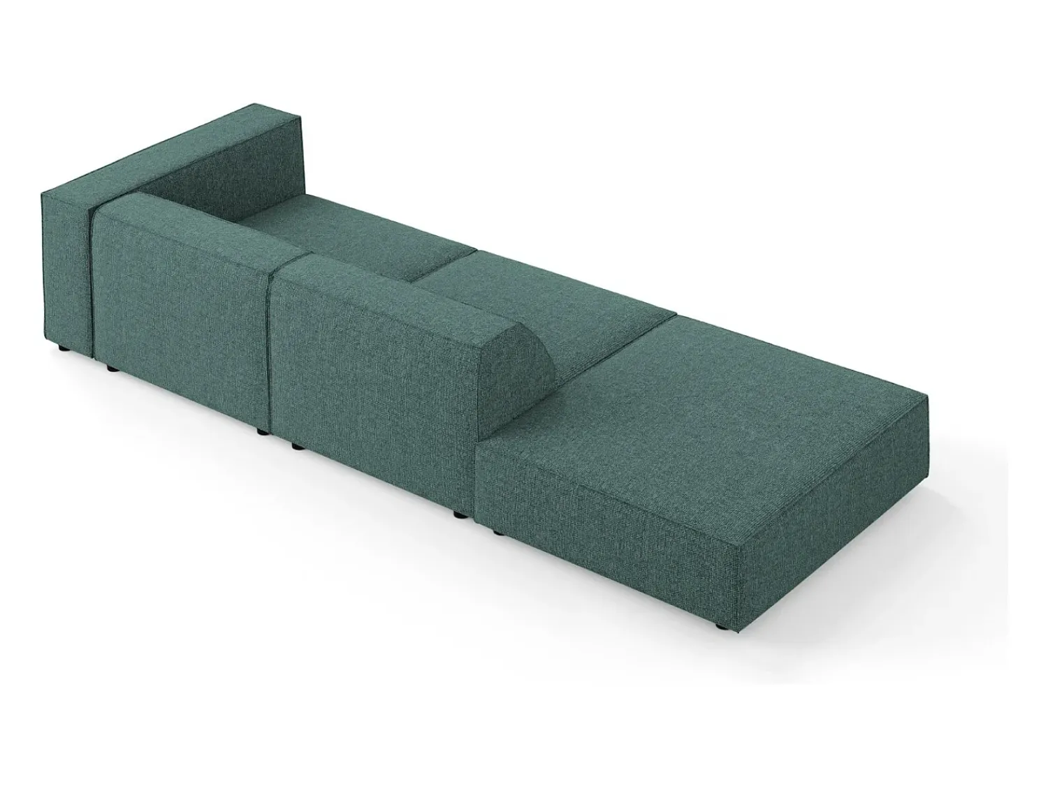 Sofá|Cosmopolitan Design - Sofá esquerdo "Arendal" 4 lugares em tecido chenille petróleo - 262x102x70cm Verde esmeralda