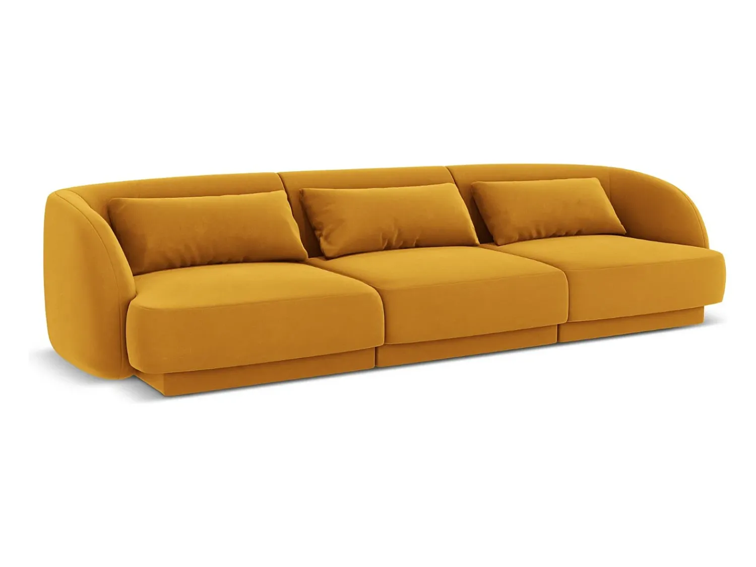 Hot Cosmopolitan Design - Sofá "Tulum" 3 lugares em veludo - 255x90x70cm Amarelo