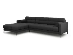 Outlet Cosmopolitan Design - Sofá de canto esquerdo "Bali" 5 lugares em tecido estrutural cinza escuro - 293x185x75cm Cinza antracite