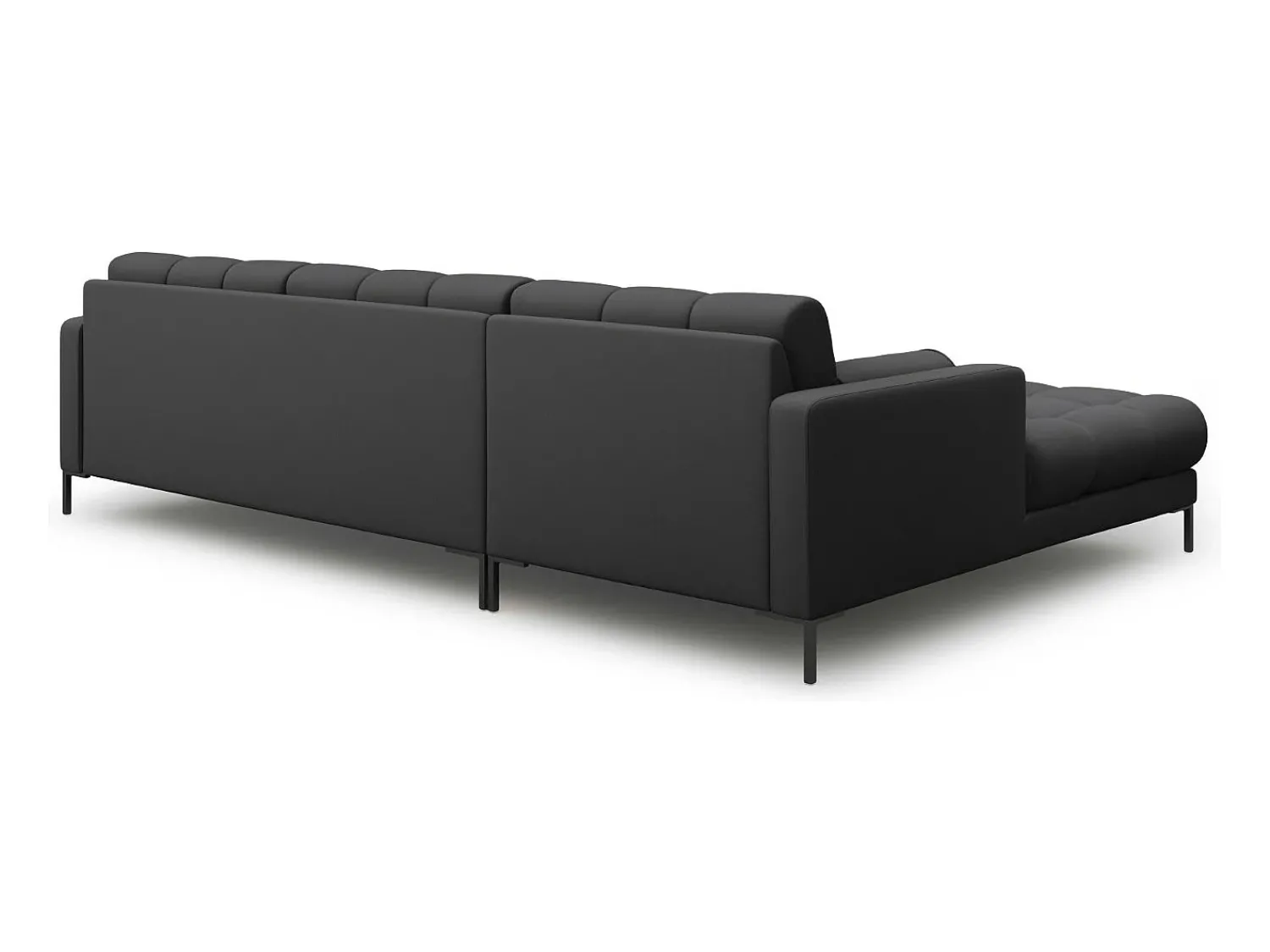 Outlet Cosmopolitan Design - Sofá de canto esquerdo "Bali" 5 lugares em tecido estrutural cinza escuro - 293x185x75cm Cinza antracite