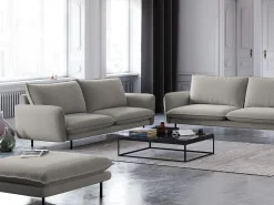 Cosmopolitan Design - Sofá "Vienna" 2 lugares em tecido estrutural cinza claro - 160x92x95cm^ Sofá