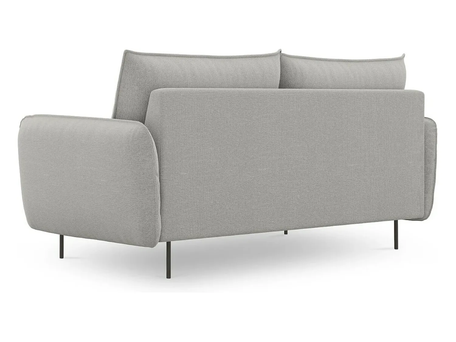 Cosmopolitan Design - Sofá "Vienna" 2 lugares em tecido estrutural cinza claro - 160x92x95cm^ Sofá