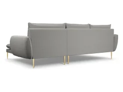 Cosmopolitan Design - Sofá de canto direito "Vienna" 5 lugares em tecido bouclé cinza - 255x170x95cm^ Sofá