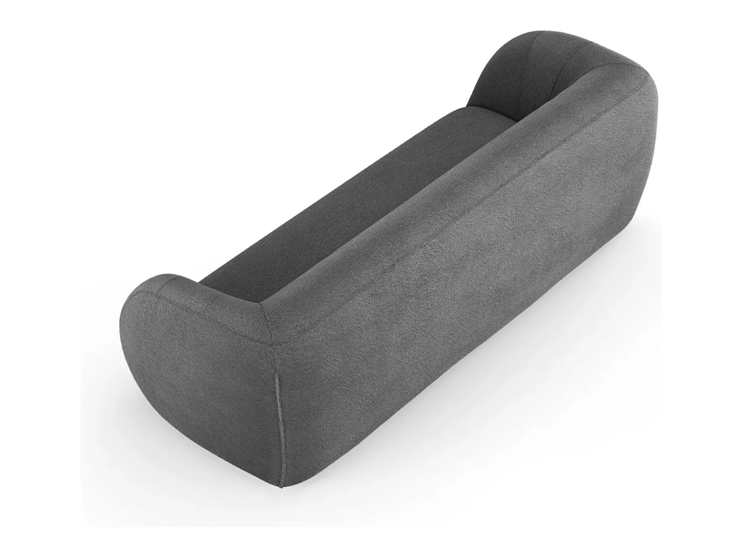 Hot Cosmopolitan Design - Sofá "Essen" 3 lugares em tecido bouclé cinza escuro - 230x95x86cm Cinza antracite