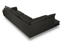 Clearance Cosmopolitan Design - Sofá de canto esquerdo "Vienna" 6 lugares em tecido bouclé - 275x185x95cm Preto